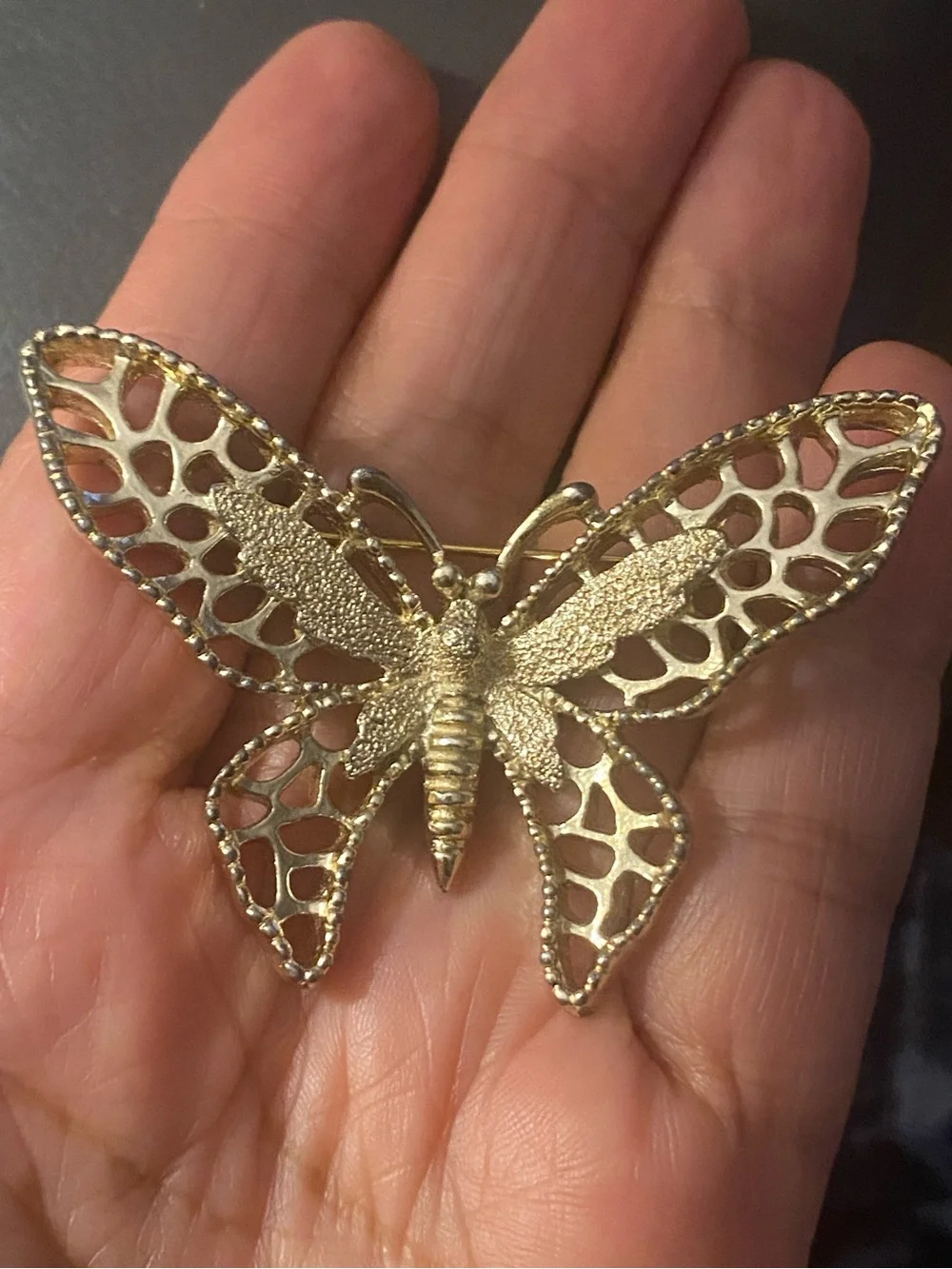 Lot of 2 Vintage Butterfly Brooch Gold Tone Torino & Silver Tone Sarah Coventry